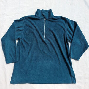 Vintage Great Lakes  Country Teal 1/4 Zip Up Sweater - Size Medium Woman